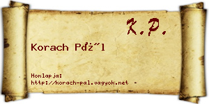 Korach Pál névjegykártya